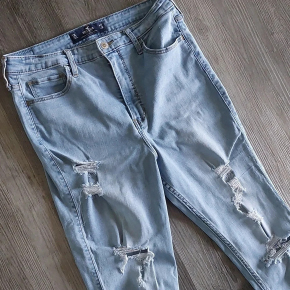 Hollister Y2K distressed ultra high-rise crop skinny jeans 13L w31/L28 - Picture 4 of 7